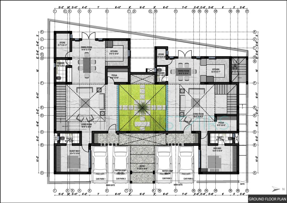 COURTYARD HOUSE PLAN