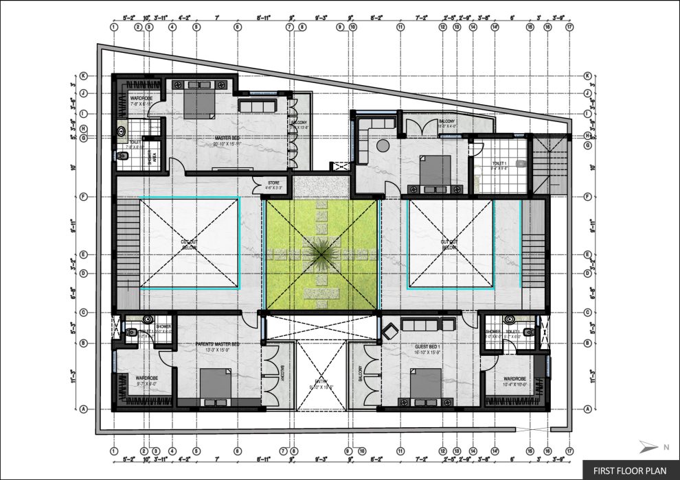 COURTYARD HOUSE PLAN