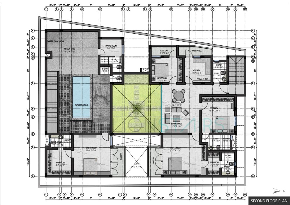 COURTYARD HOUSE PLAN